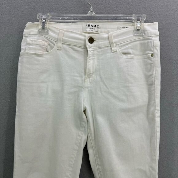 Frame Denim Womens Stretch Side Zip Le Skinny de Jeanne Crop Jeans Size 29 - Picture 3 of 11